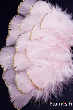 Dinde avec paillettes dorées - 6-8 cm - beige rosé